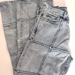 PacSun Light Blue Relaxed Patchwork Jeans